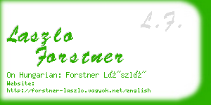 laszlo forstner business card